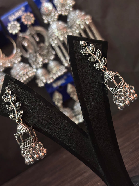 Aafreen Adorn - Silver Jhumka (Combo Set Of 6)