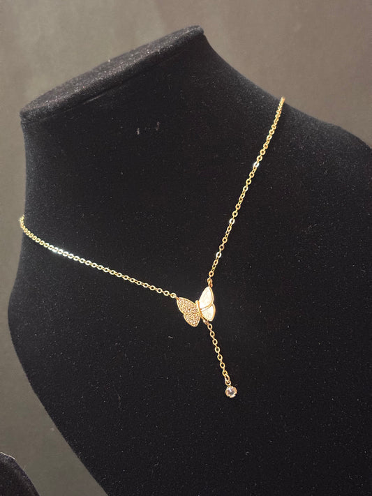 Celeste Butterfly Drop Necklace