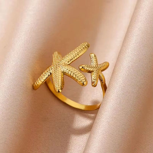 Starfish Beachy Gold Ring