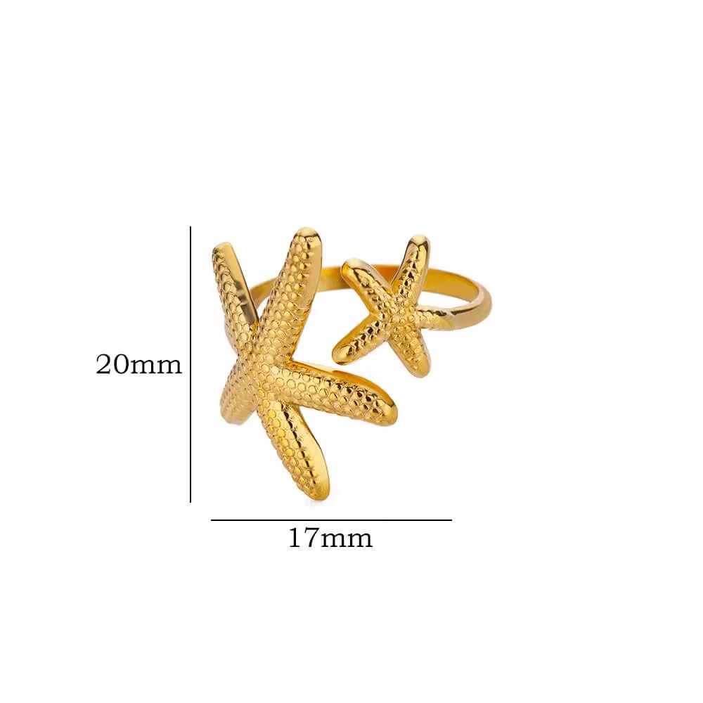 Starfish Beachy Gold Ring