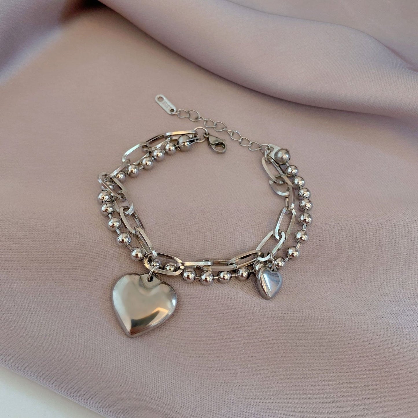 Boss Girl Beaded Heart Bracelet