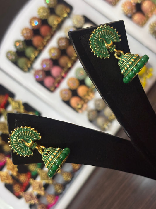 🦚 Mayura Temple Dome Earrings