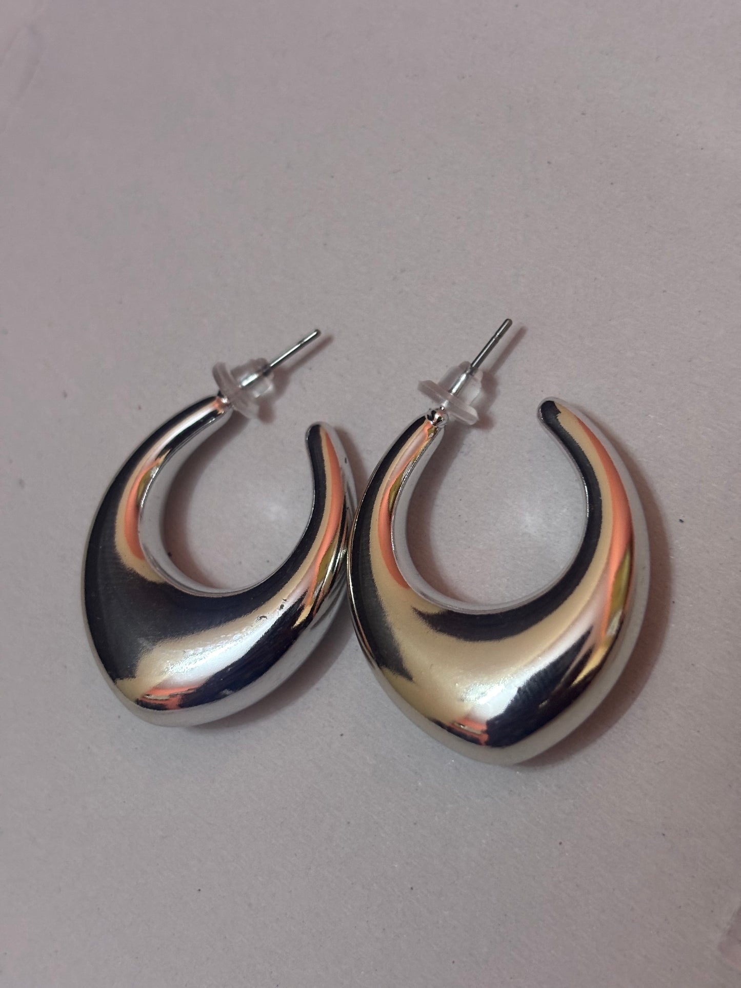✨ Luna Glow Hoops – Silver