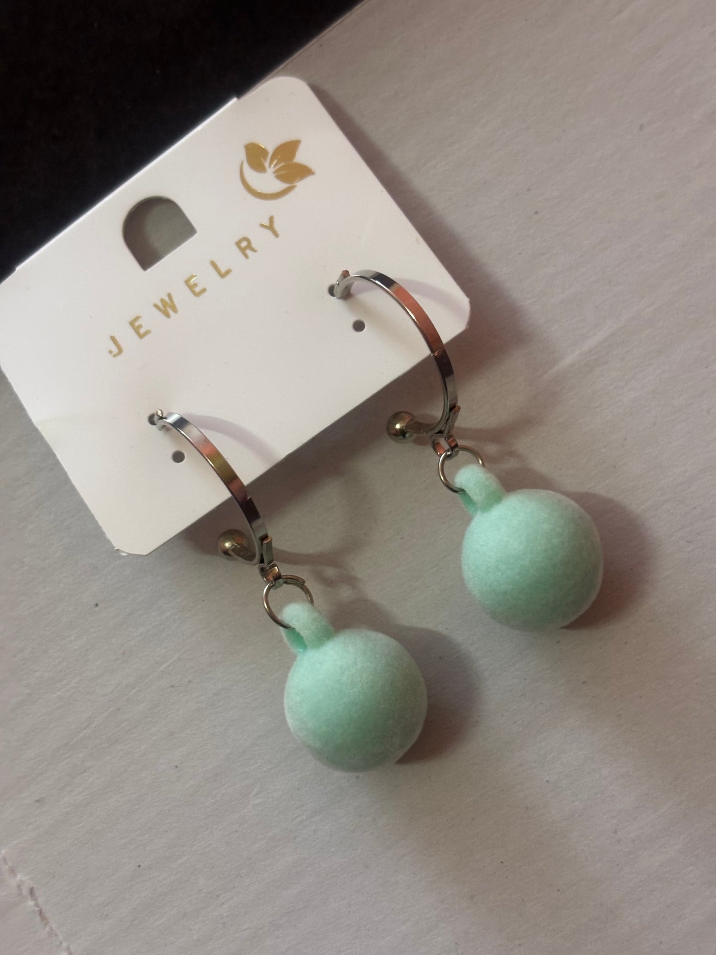 🍒 Velvet Blush Pom Earrings