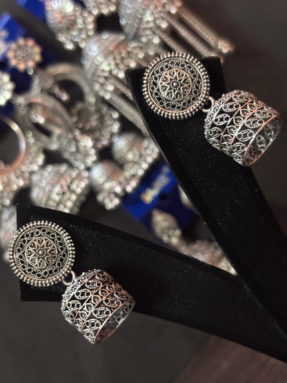 Aafreen Adorn - Silver Jhumka (Combo Set Of 6)