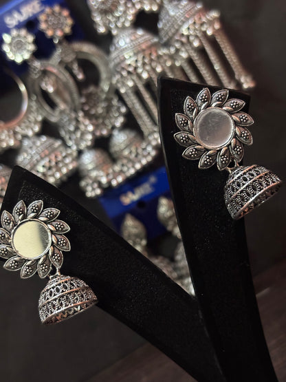 Aafreen Adorn - Silver Jhumka (Combo Set Of 6)
