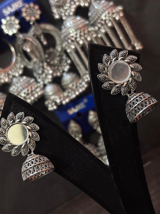 🌼 Surya Mirror Jhumka Earrings