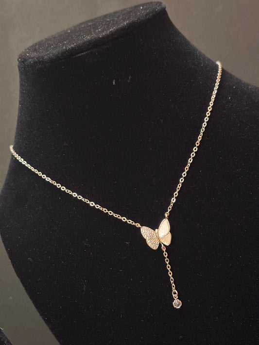 Celeste Butterfly Drop Necklace