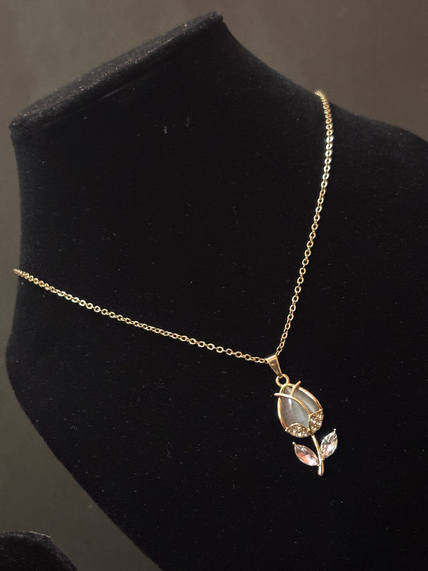 Golden Rosebud Necklace