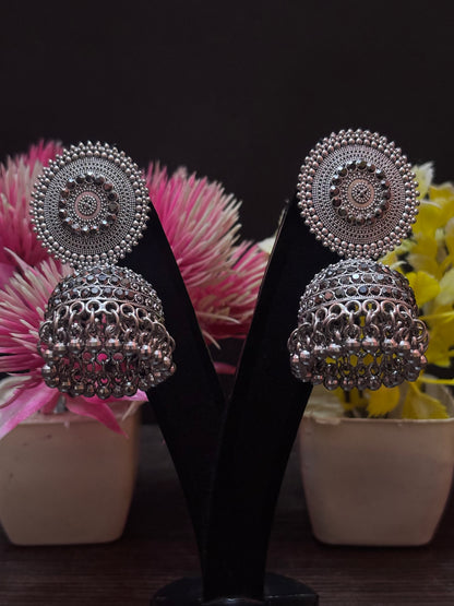NoorBox Oxidized Jhumka Combo (Set of 6)