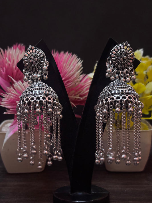 Nayra Oxidized Chain Dangler Jhumka