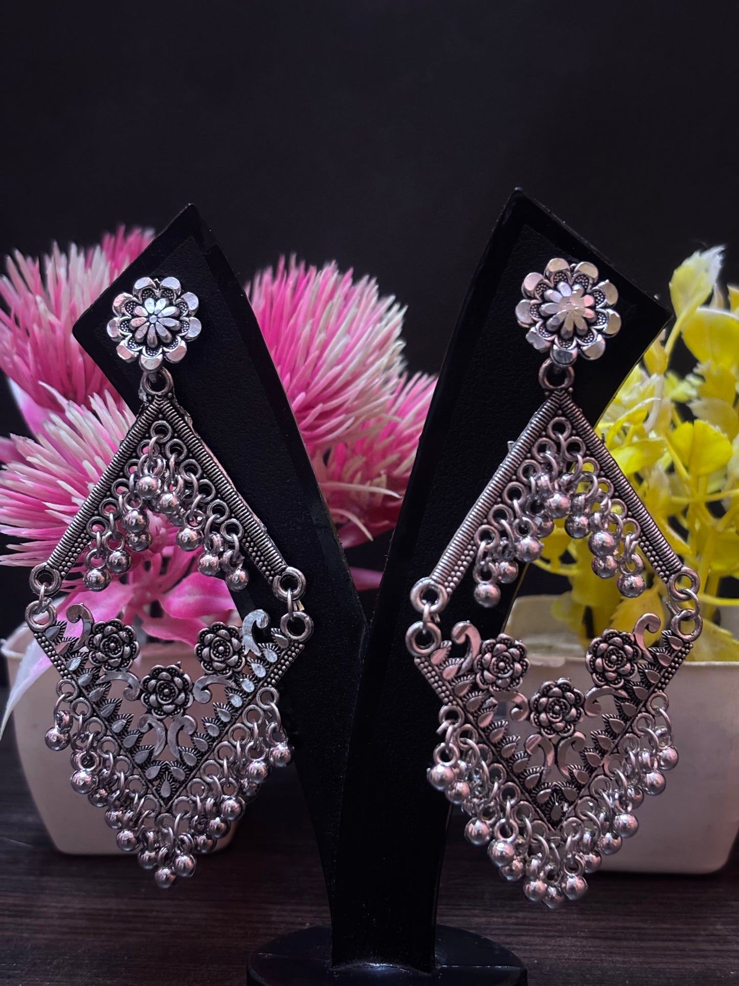 NoorBox Oxidized Jhumka Combo (Set of 6)