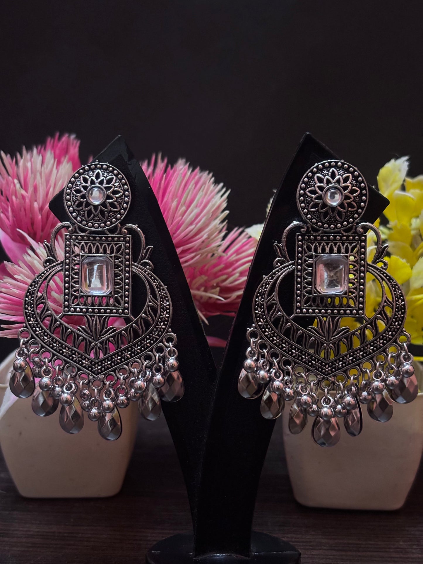 NoorBox Oxidized Jhumka Combo (Set of 6)