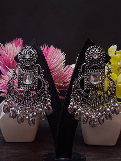 NoorBox Oxidized Jhumka Combo (Set of 6)