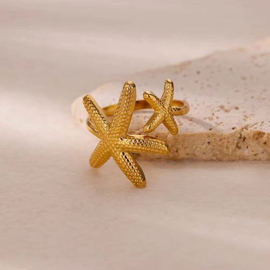 Starfish Beachy Gold Ring