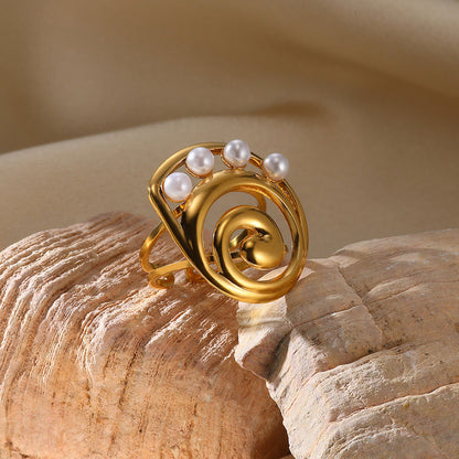 Playfully Pearly Gold Ring