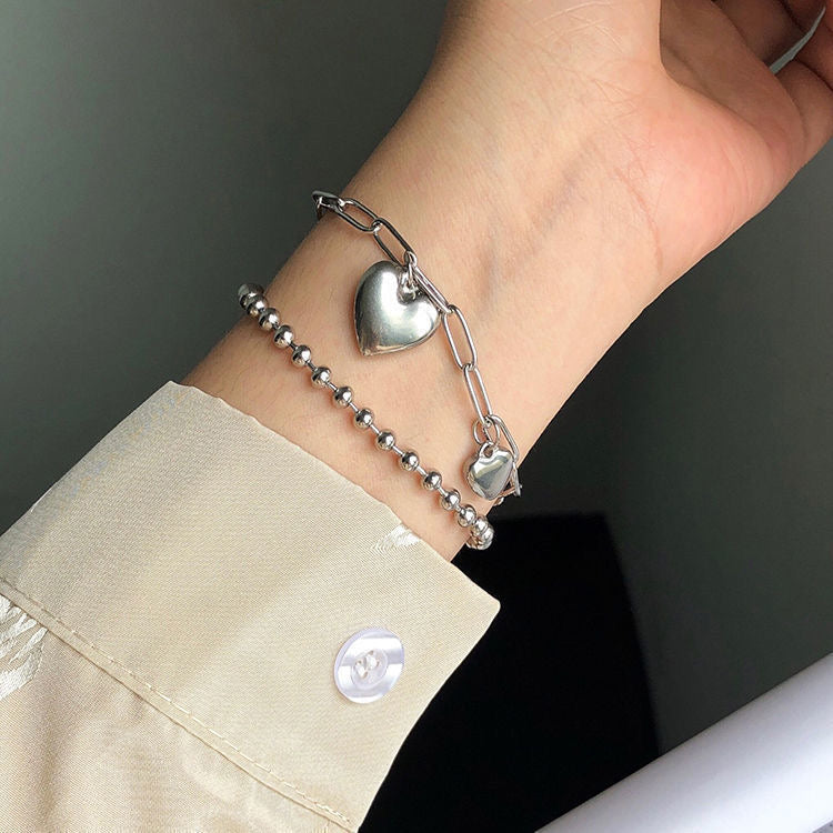 Boss Girl Beaded Heart Bracelet
